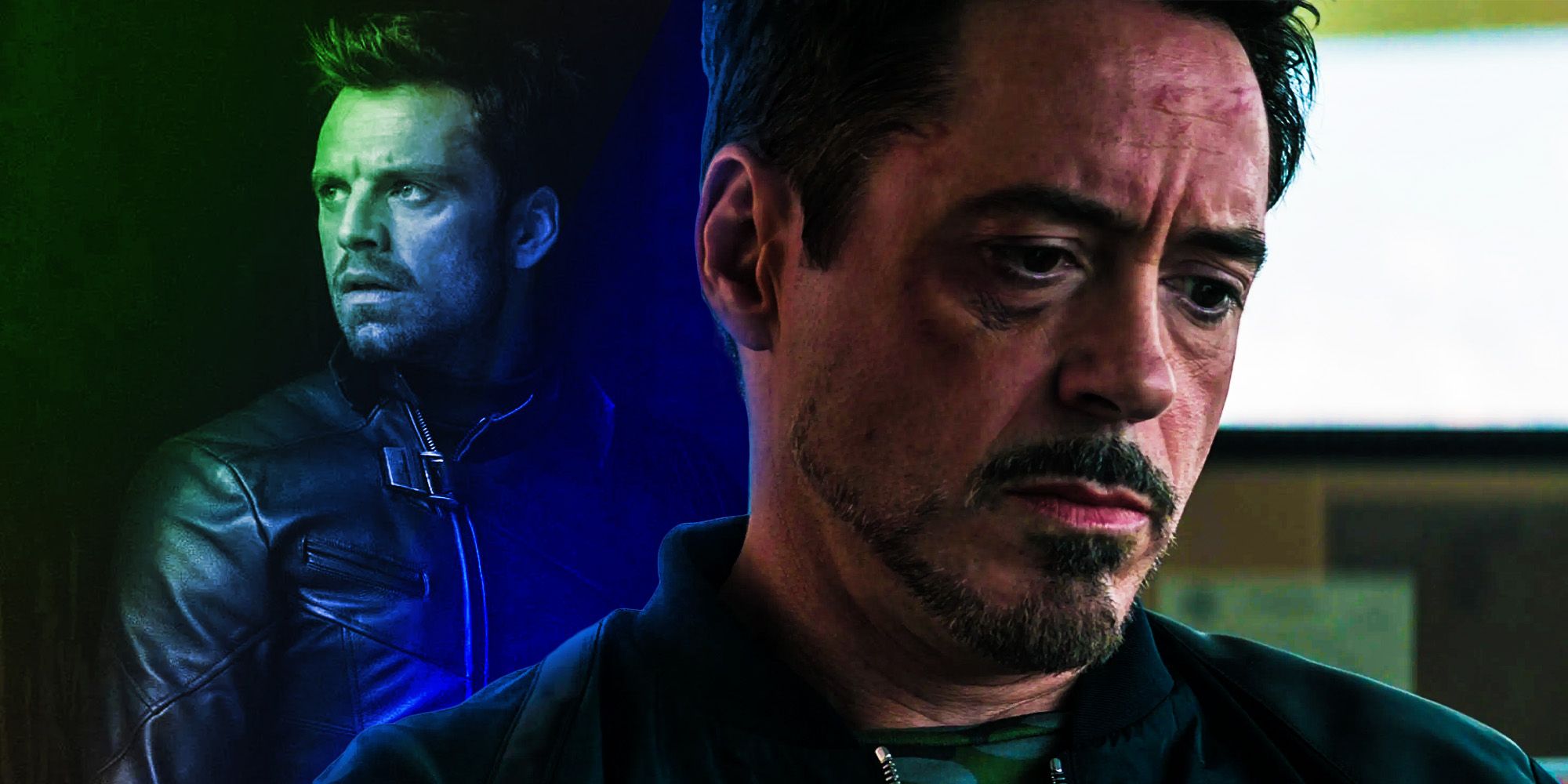 Blended image of Bucky Barnes and Tony Stark 