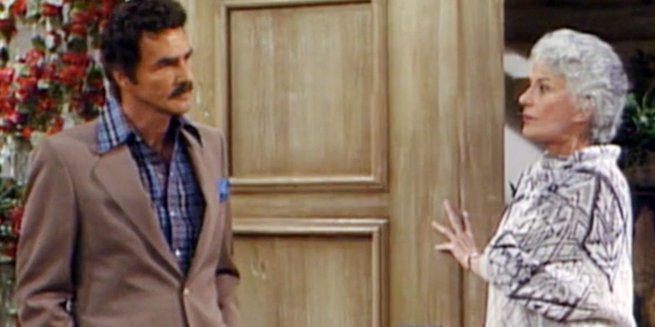 Dorothy opens the door for Burt Reynolds