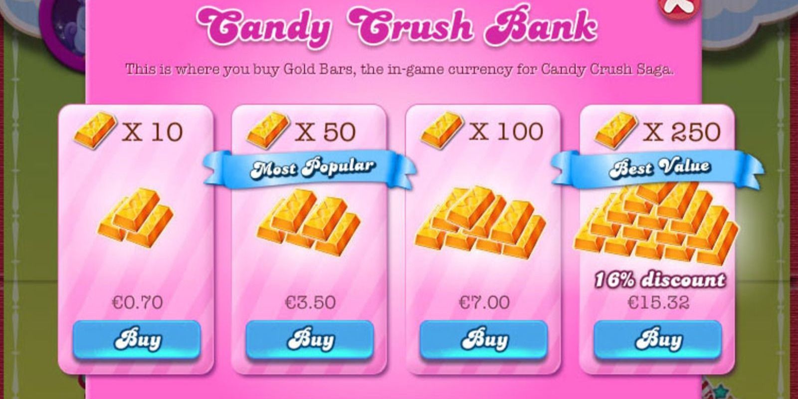 Gacha microtransactions in Candy Crush