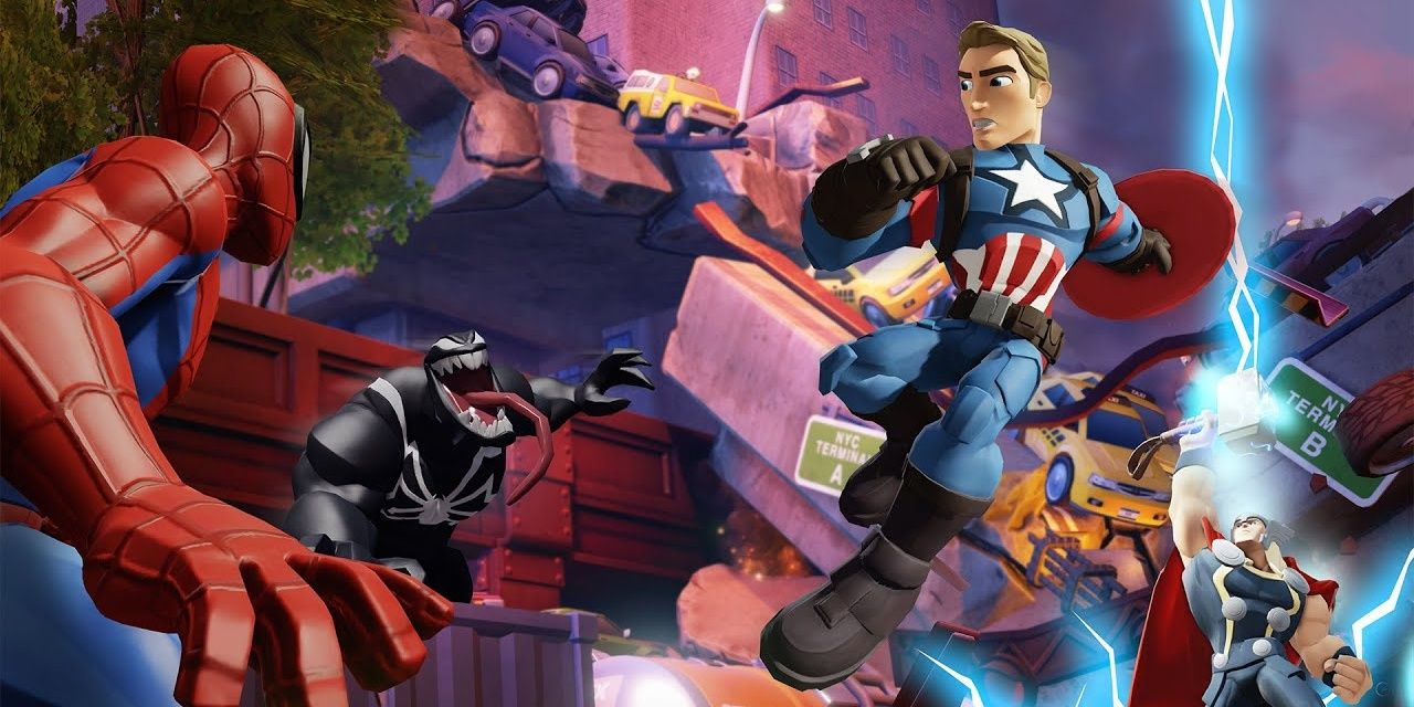Captain America and the Avengers fighting Venom in Disney Infinity 3.0