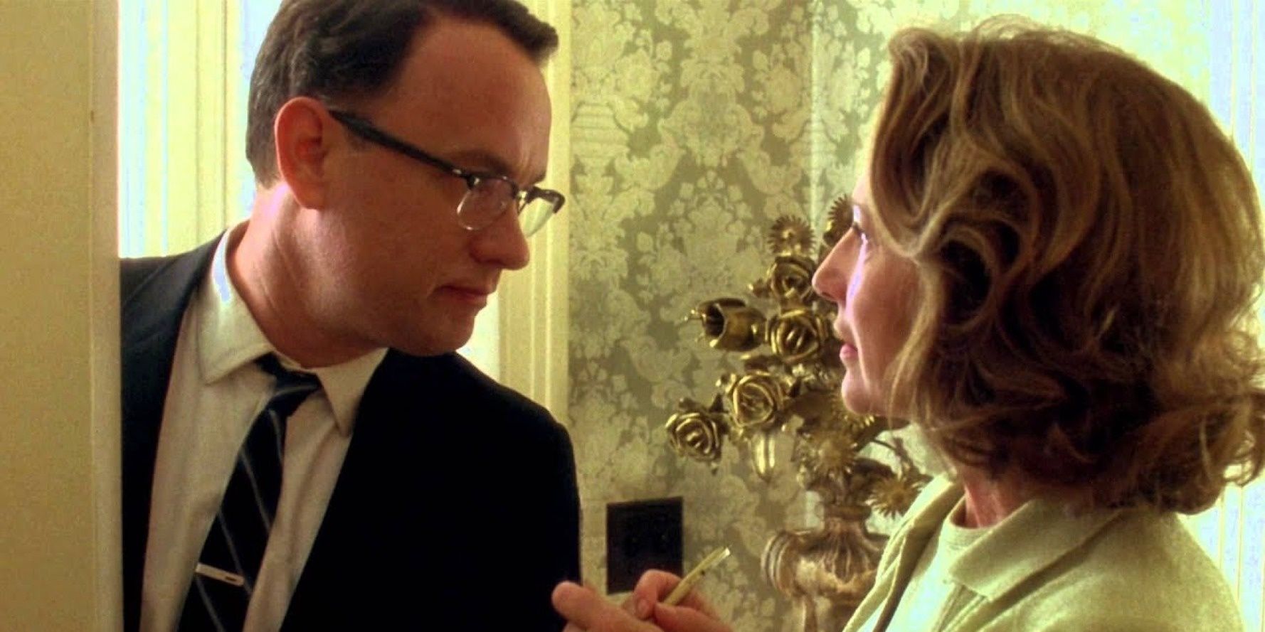 Tom Hanks as Joseph Baye with Nathalie Baye in Catch Me If You Can