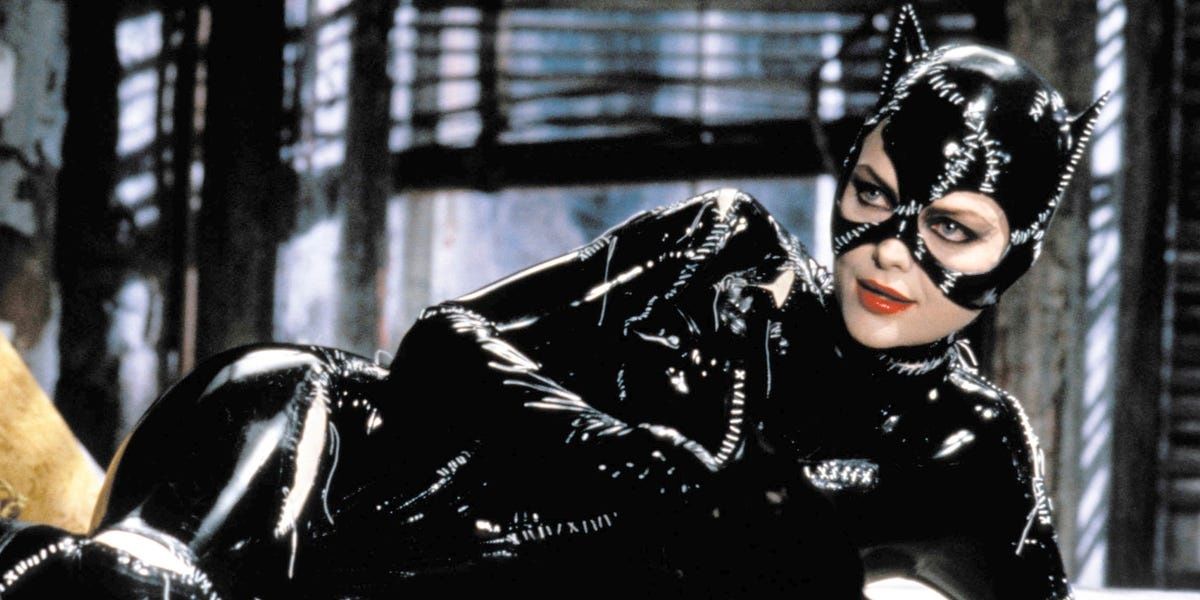 Catwoman lying on a bed in Batman Returns