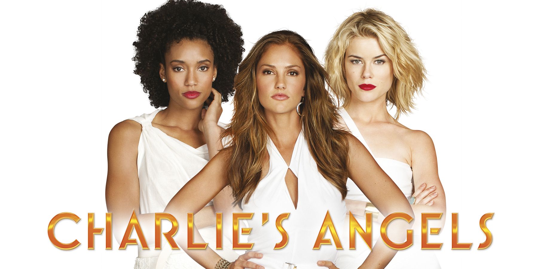 Promo for 2011 Charlies Angels with all three angels in a pose 