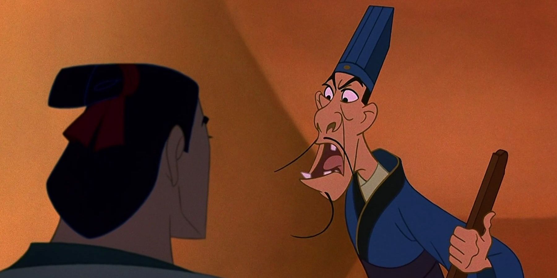 Chi-Fu shouting at Li Shang in Disney's Mulan