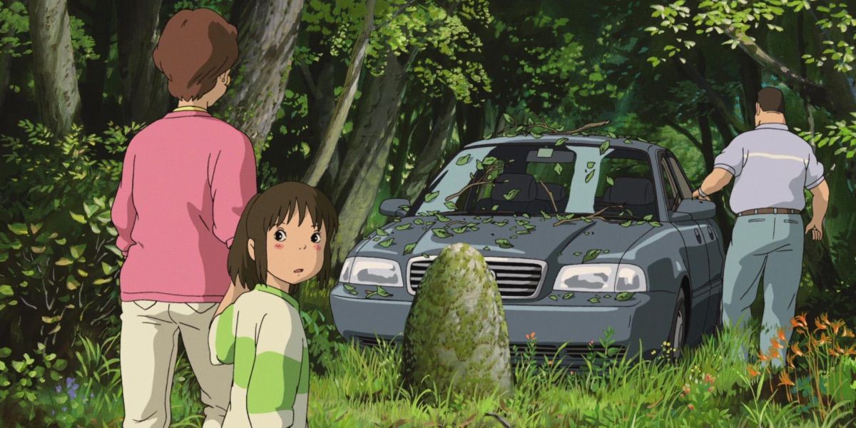 Chihiro and family return to the human world in Spirited Away