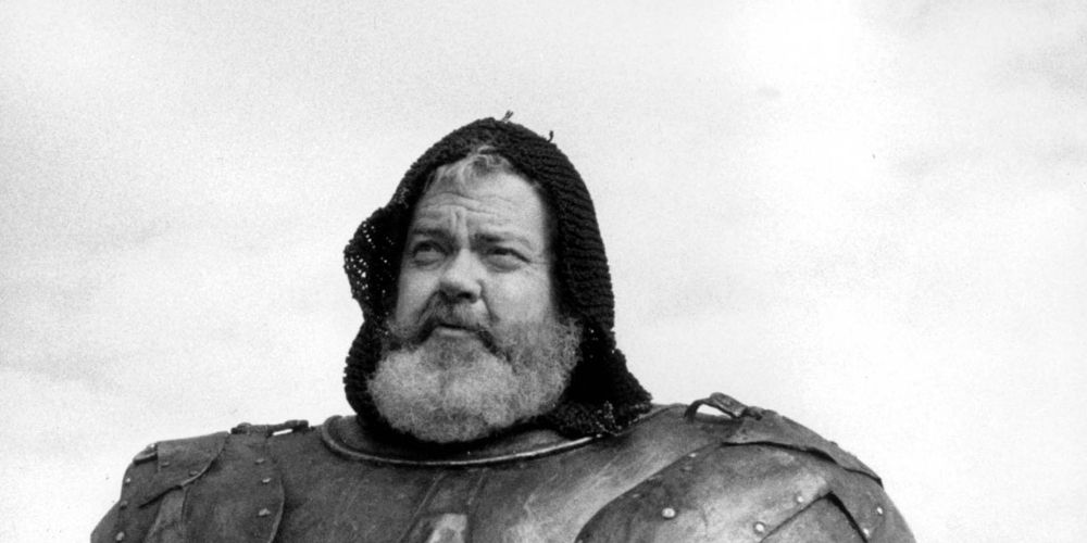 A close-up of Orson Welles as Falstaff in Chimes at Midnight