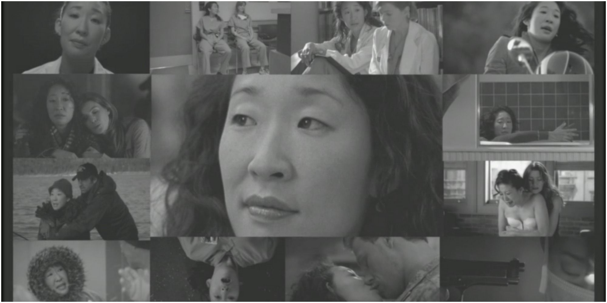 An image of the Cristina central title card. It contains 12 images of Cristina, from various instances in the show, around the border. In the center, there is a big picture of Cristina.