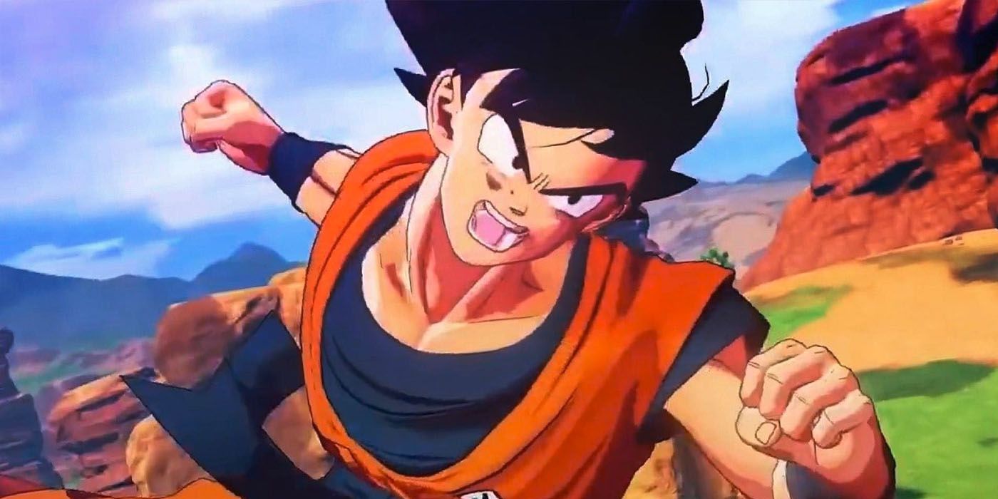 Goku throws a punch in Dragon Ball