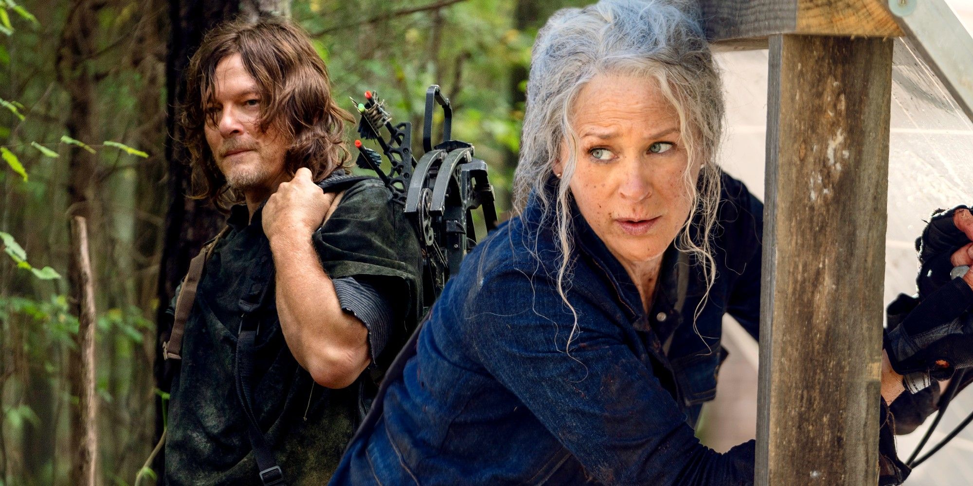 Daryl y Carol en Walking Dead temporada 10 episodio 21
