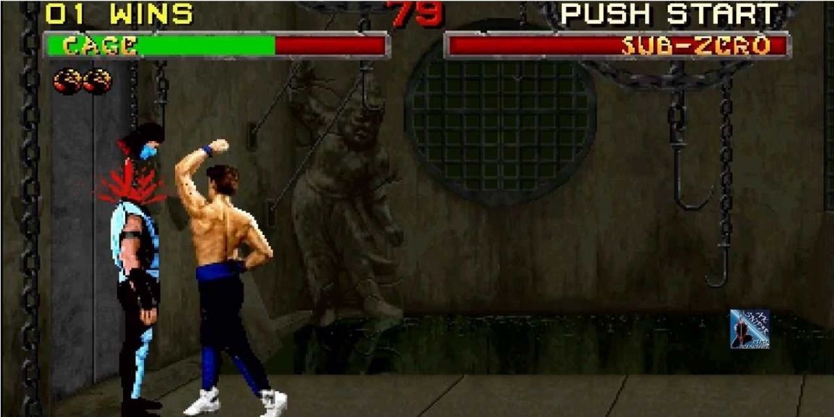 Johnny Cage preforms the Deadly Uppercut in Mortal Kombat