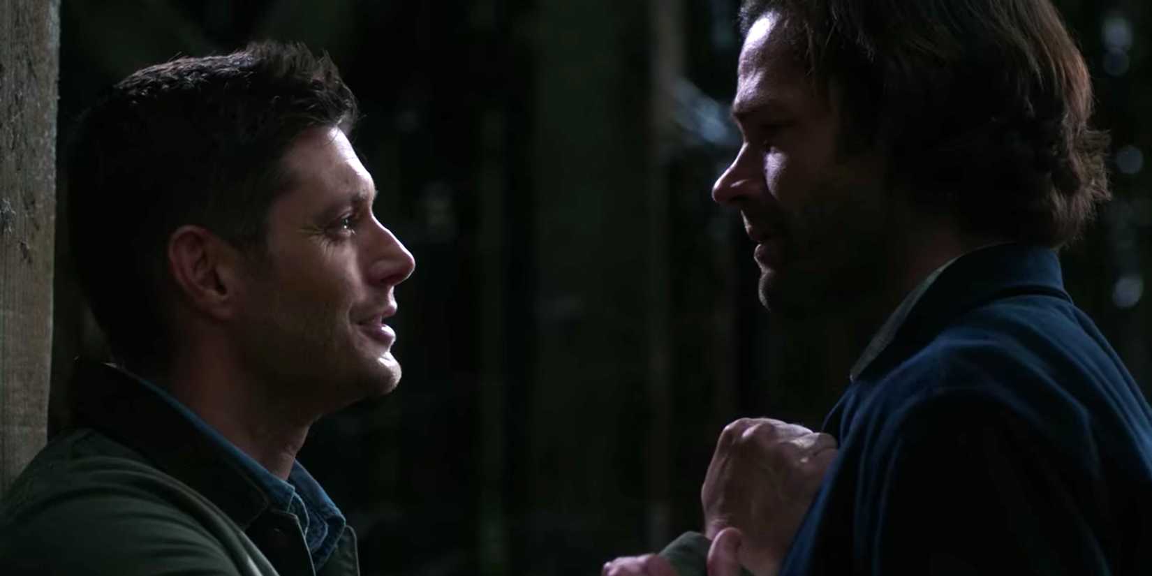 Dean (Jensen Ackles) dies in front of Sam (Jared Padalecki) in the Supernatural series finale.