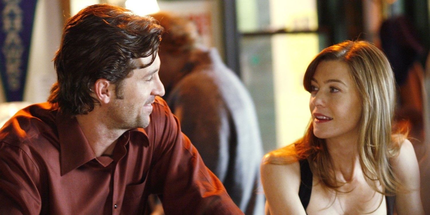 Meredith and Derek have drinks at the Emerald City Bar in Grey's Anatomy