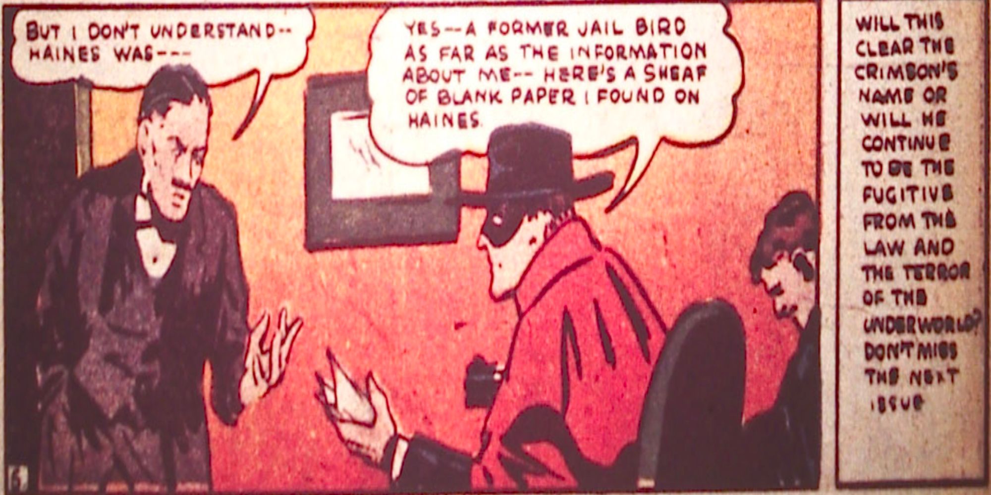 Crimson Avenger como visto em Detective Comics,