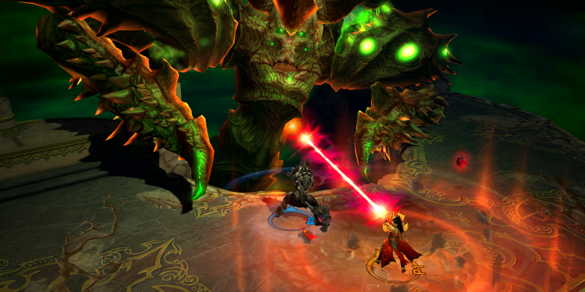 A fight scene erupts in Diablo III