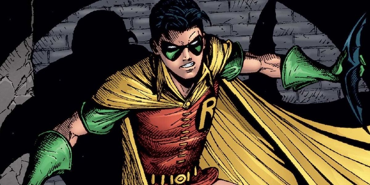Dick Grayson as Robin in the spotlight.