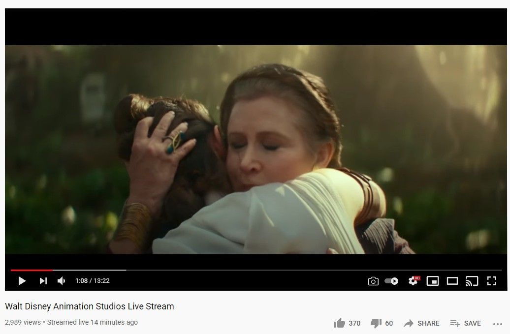 Disney YouTube Rise of Skywalker livestream trailer