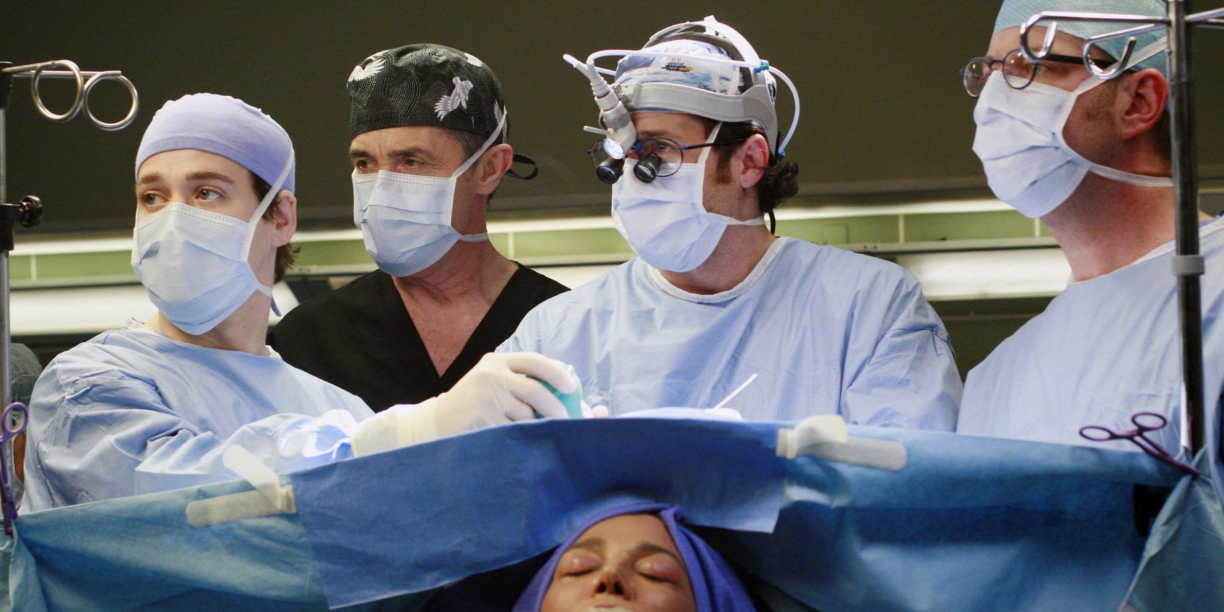 Grey's Anatomy doctors conducting surgery.