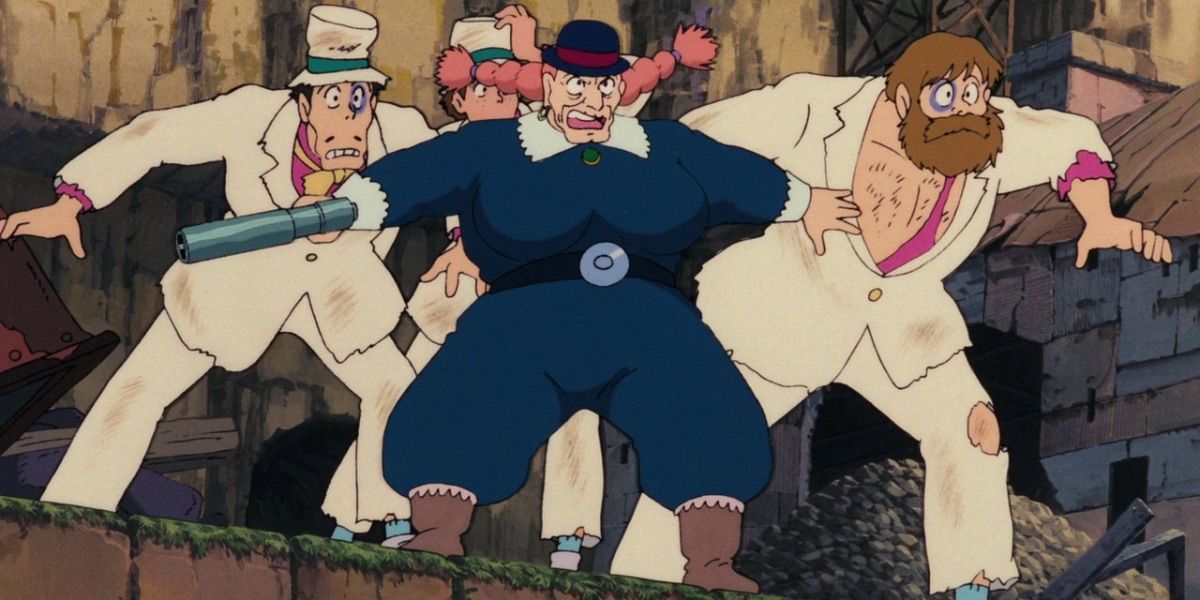 Dola in pirate wear in Castle in the Sky