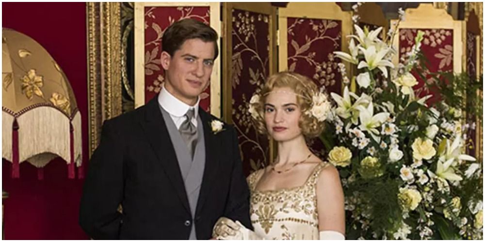Atticus and Rose on their wedding day in Downton Abbey