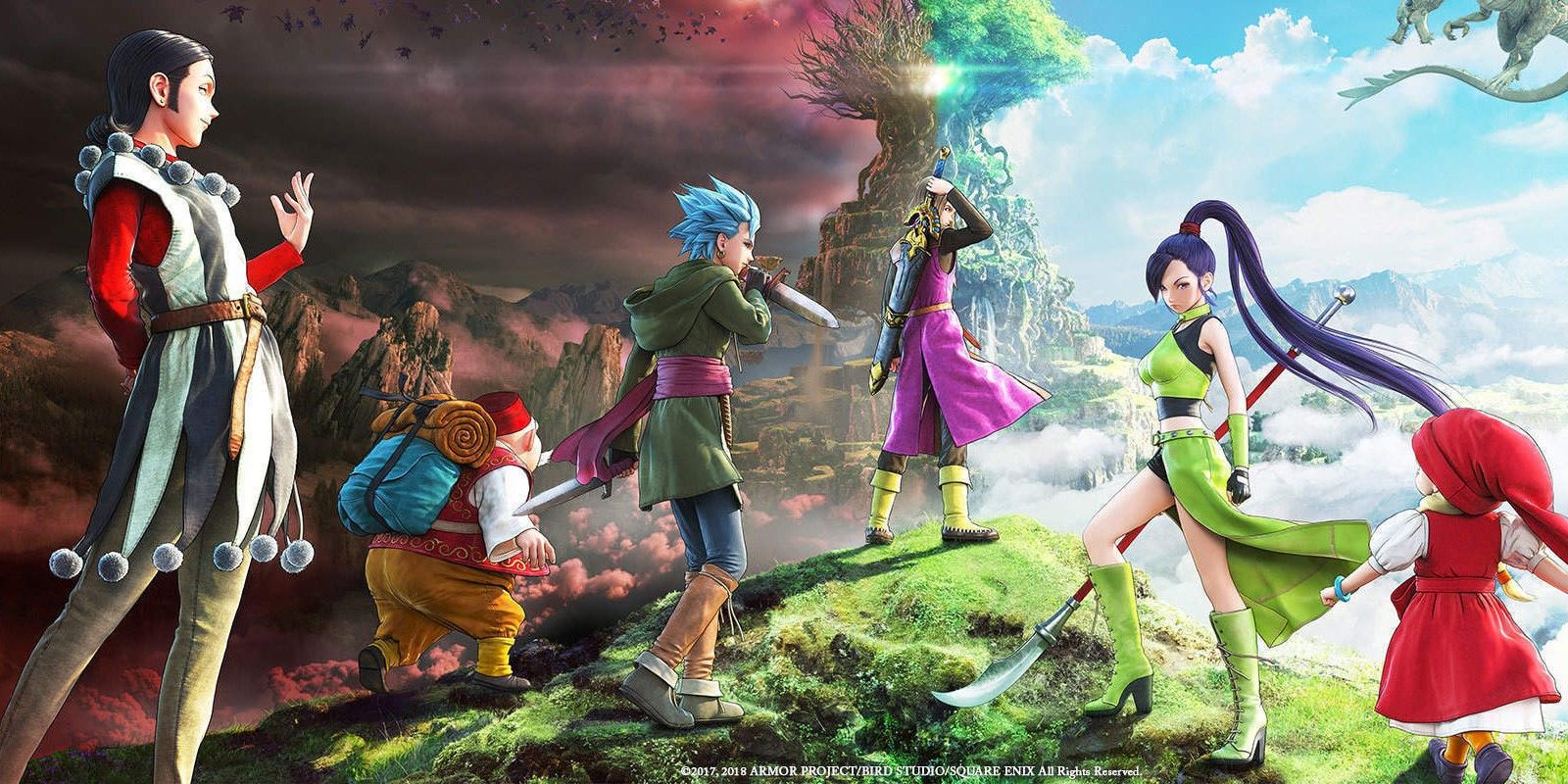 The party on display from Dragon Quest XI