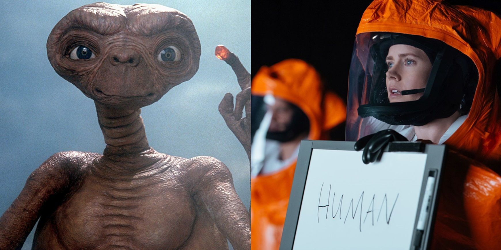 ET and Amy Adams in Arrival