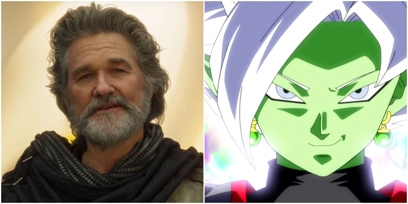 Ego from the MCU and Fused Zamasu from Dragonball Super
