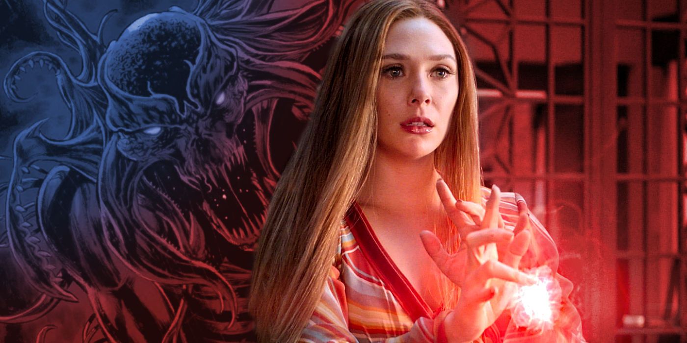 Elizabeth Olsen in WandaVision and Chthon Villain