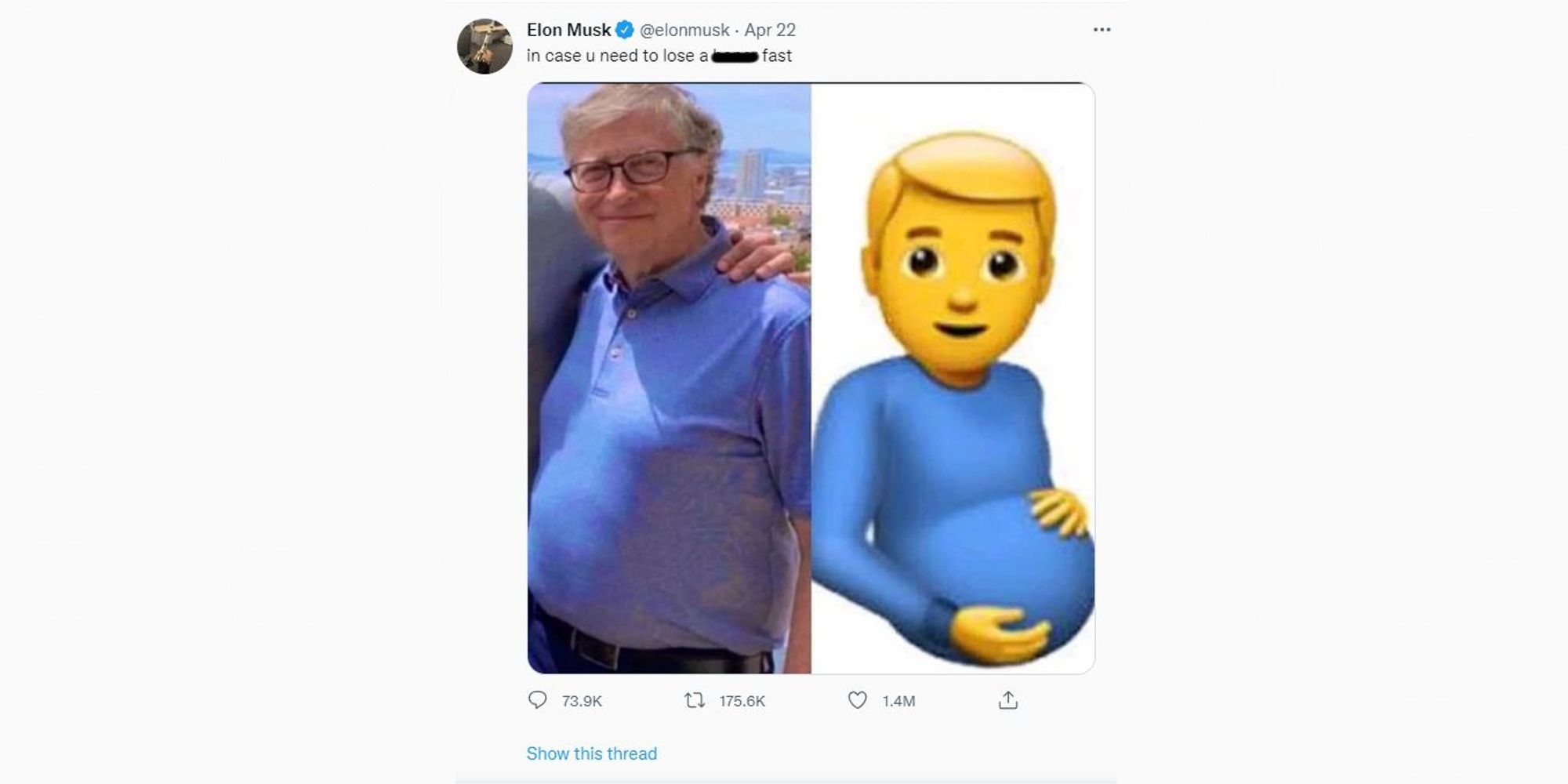 Elon Musk's controversial Tweet about Bill Gates.