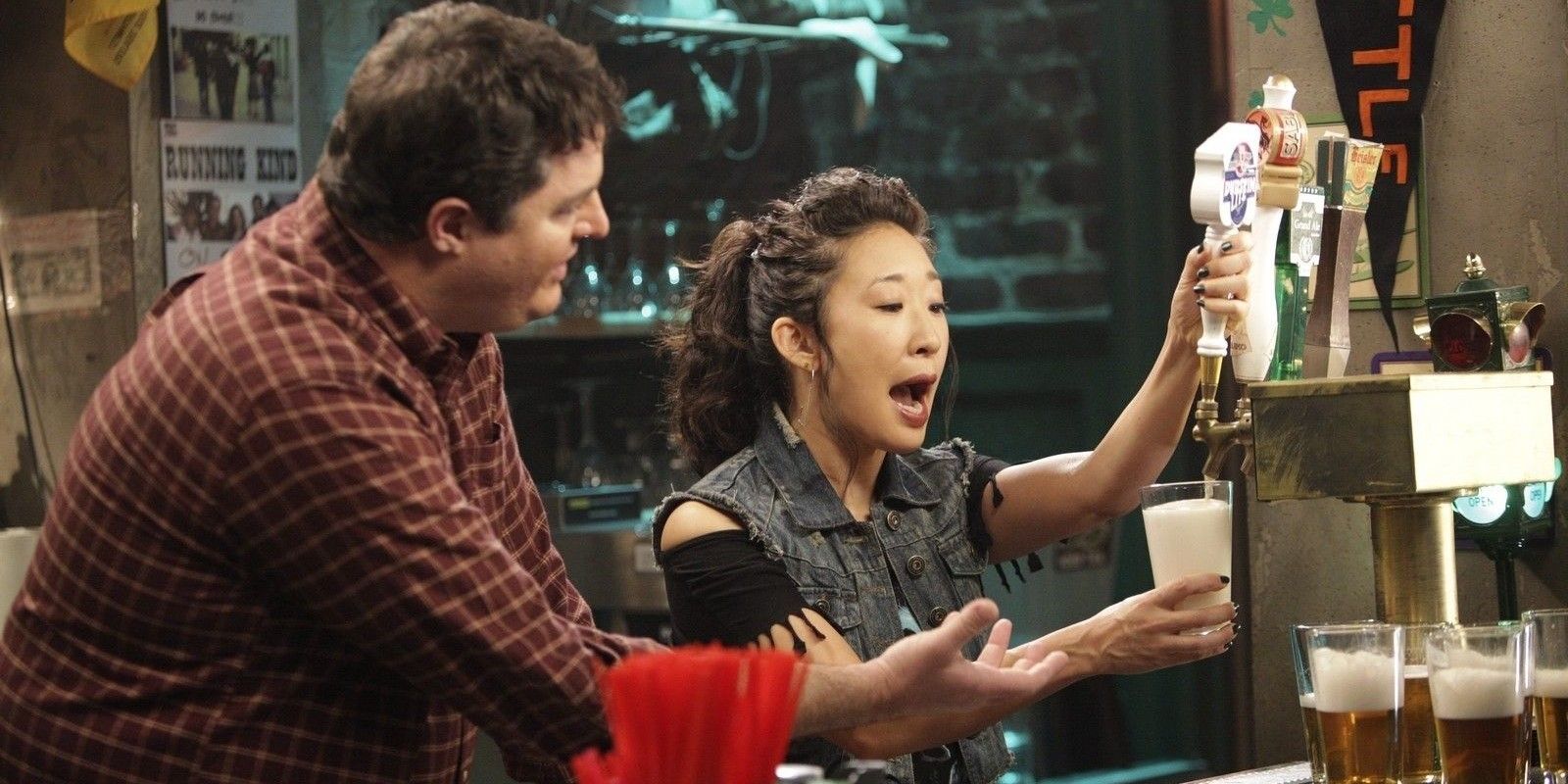 Joe teaches Cristina how to pour beer in Grey&rsquo;s Anatomy