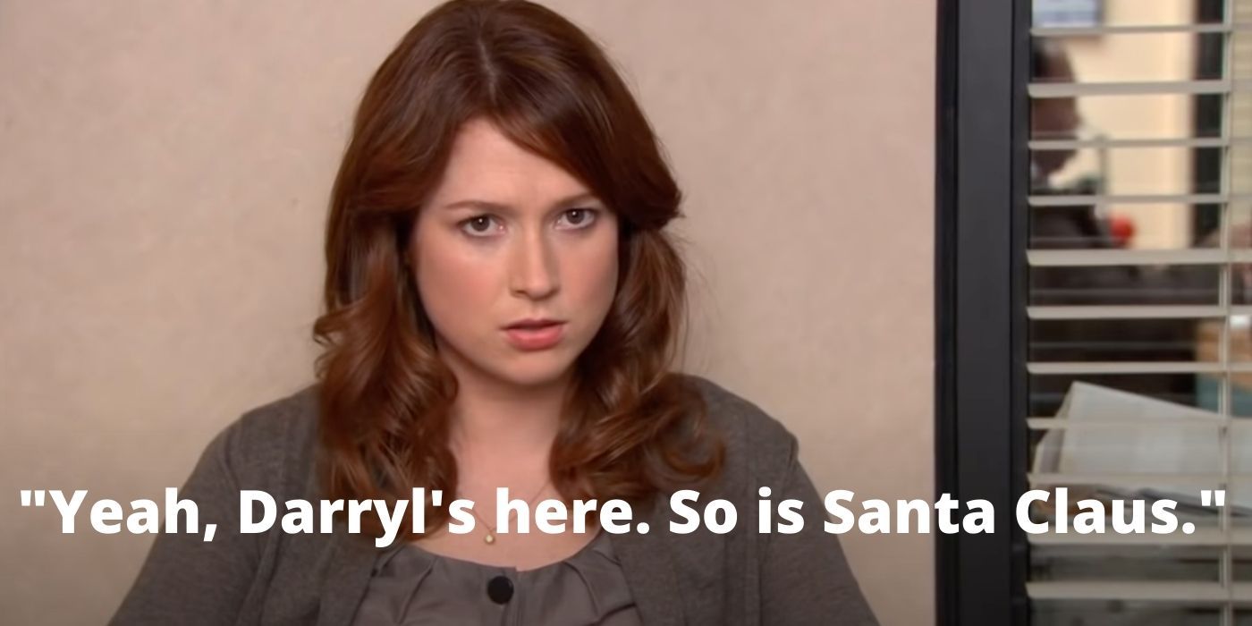 Erin talking to the camera on The Office.