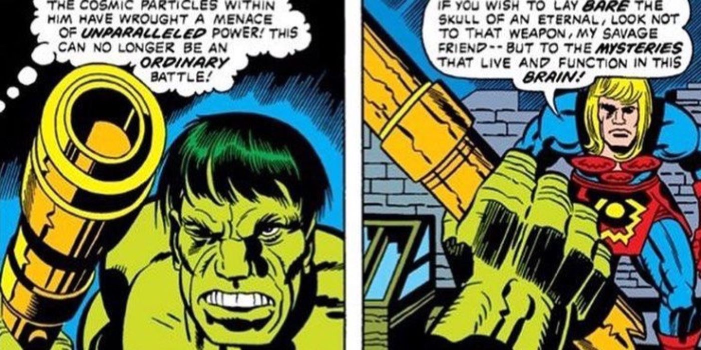 Ikaris confronts Hulk in Marvel Comics