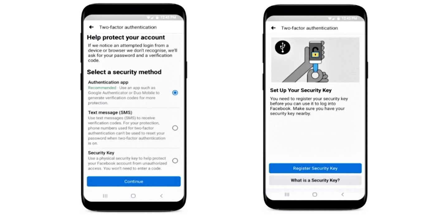 Facebook iOS & Android: How To Log In With A Physical Security Key