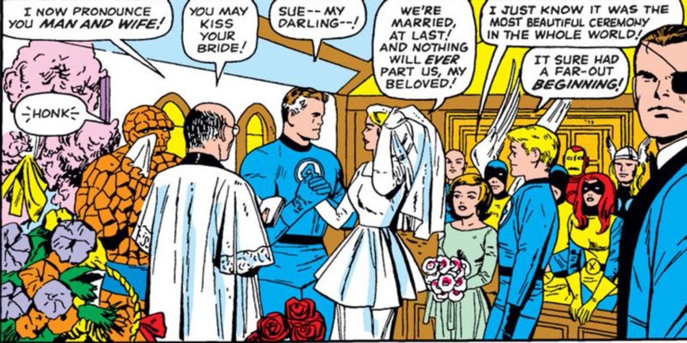 Reed Richards and Sue Storm getting married.