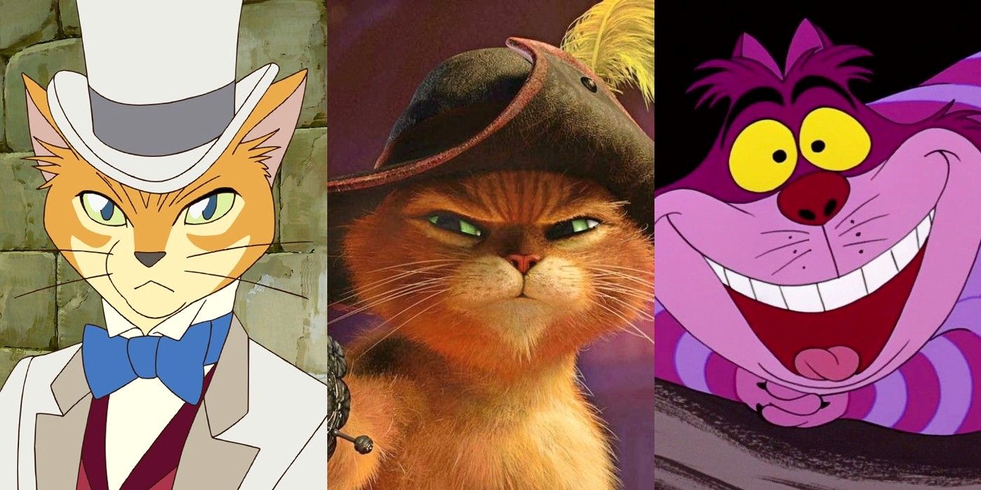 Collage of cat heroes from movies.