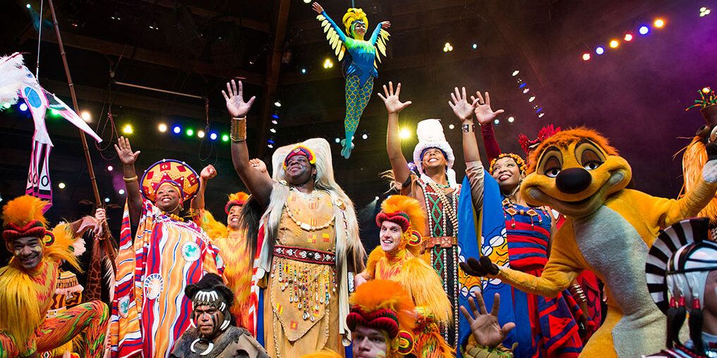 Timon and performers at Animal Kingdom