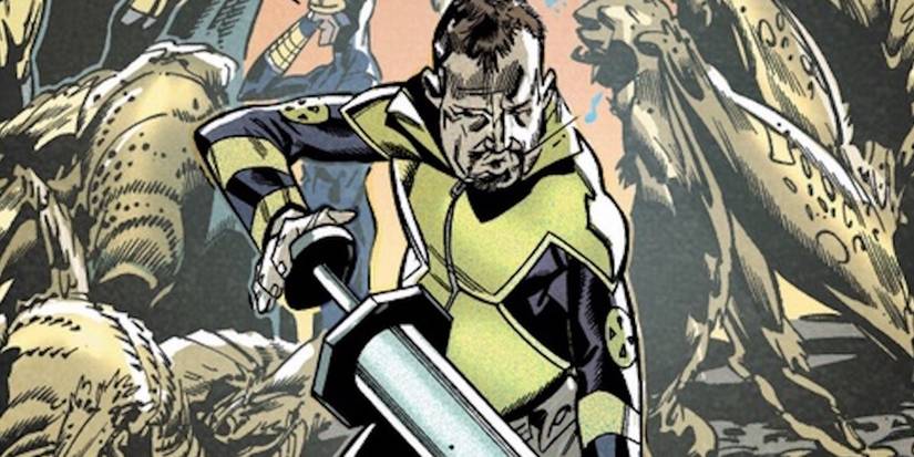 Comic book art: Forgetmenot in an X-Men costume.