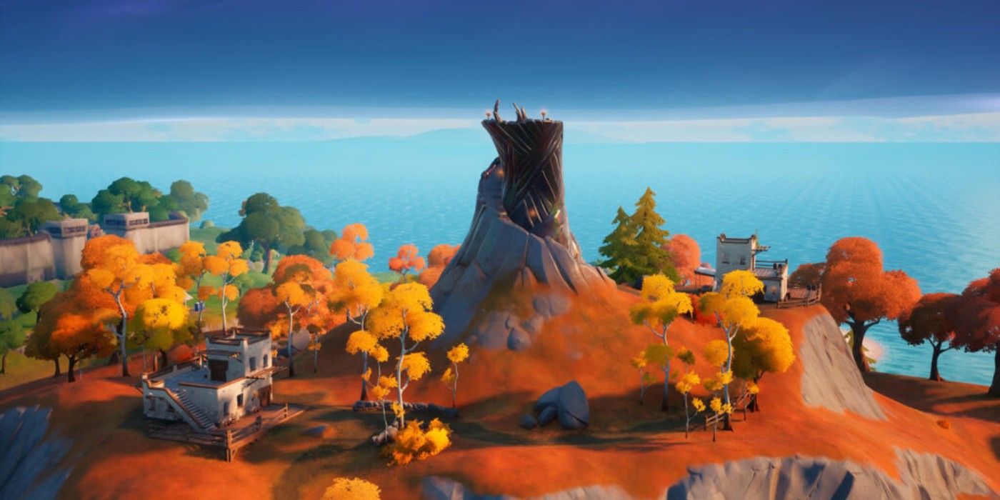 A smaller spire on the outskirts of the Fortnite map in Season 6