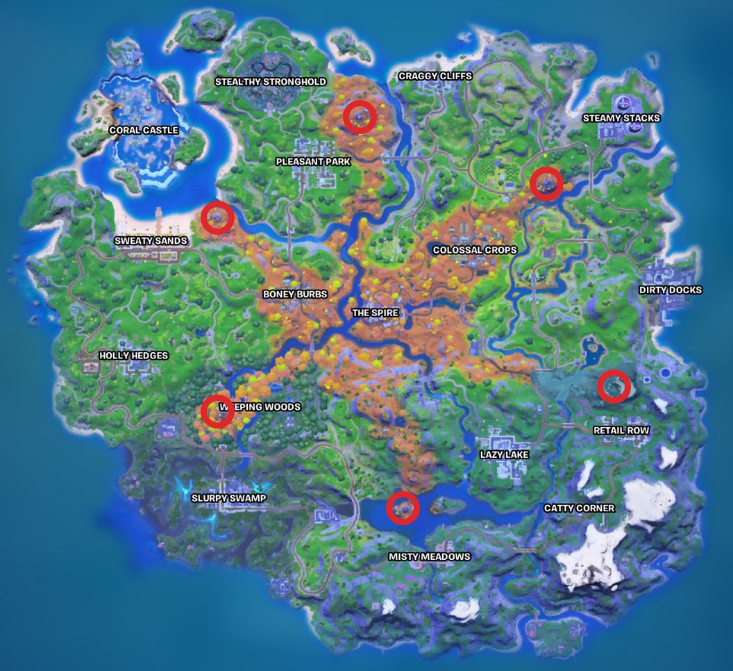 Fortnite Season 6 Spire Guardian Locations