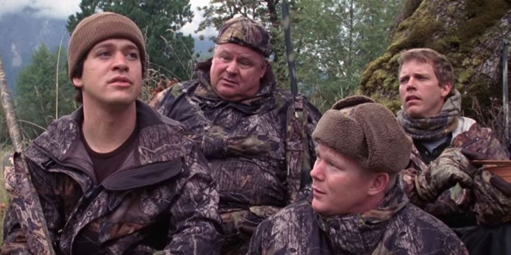 An image of Ronny, Jerry, George and His Dad on a hunting trip