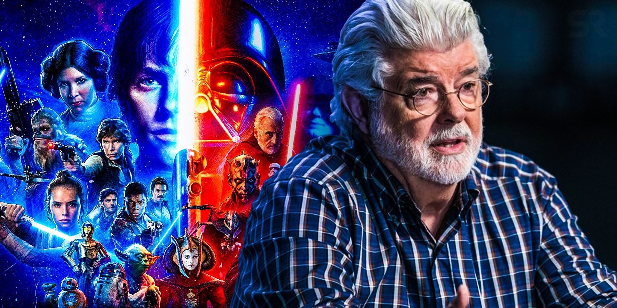 George Lucas and Star Wars characters