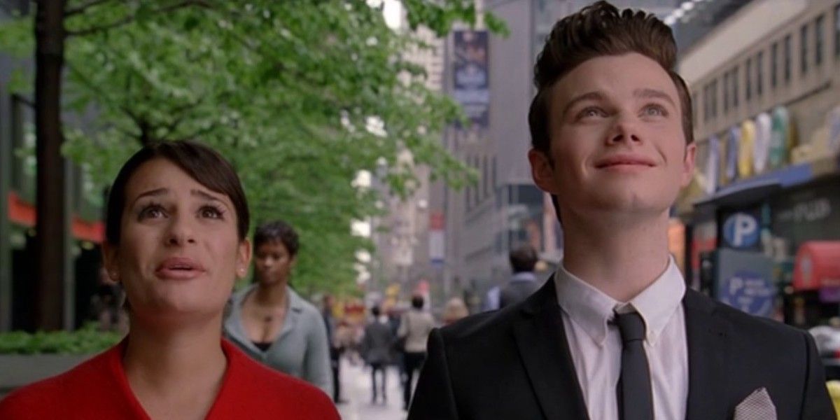An image of Rachel and Kurt in Glee