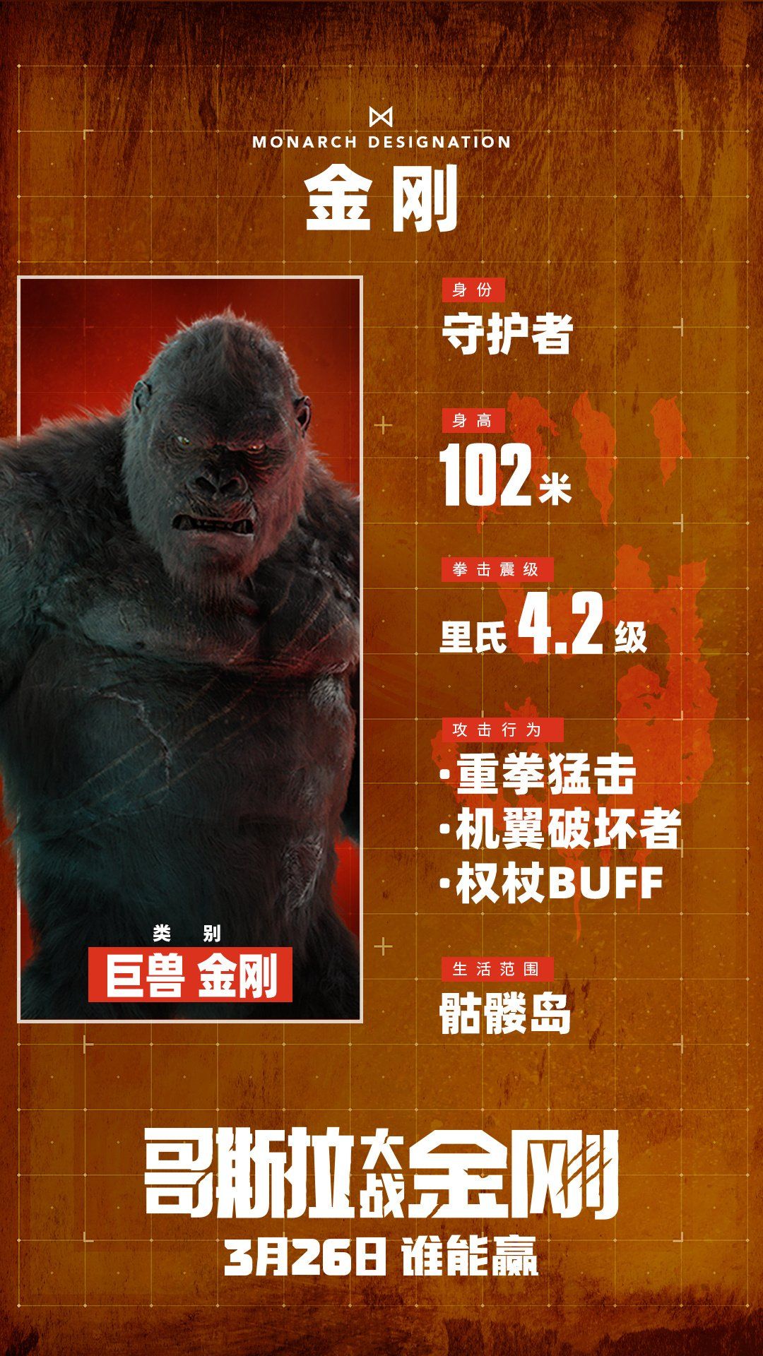 Godzilla vs. Kong King Kong Height Poster