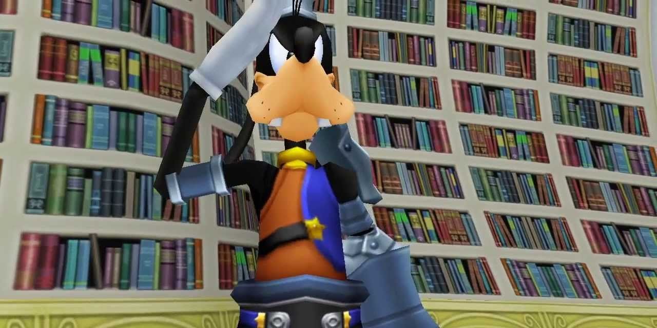 Goofy saluting in Kingdom Hearts
