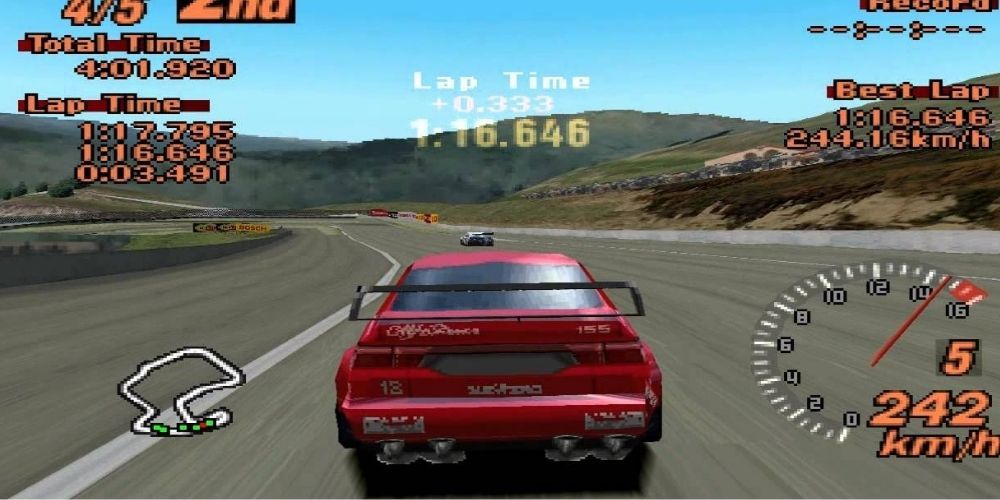 A red car hits top speeds from Gran Turismo 2