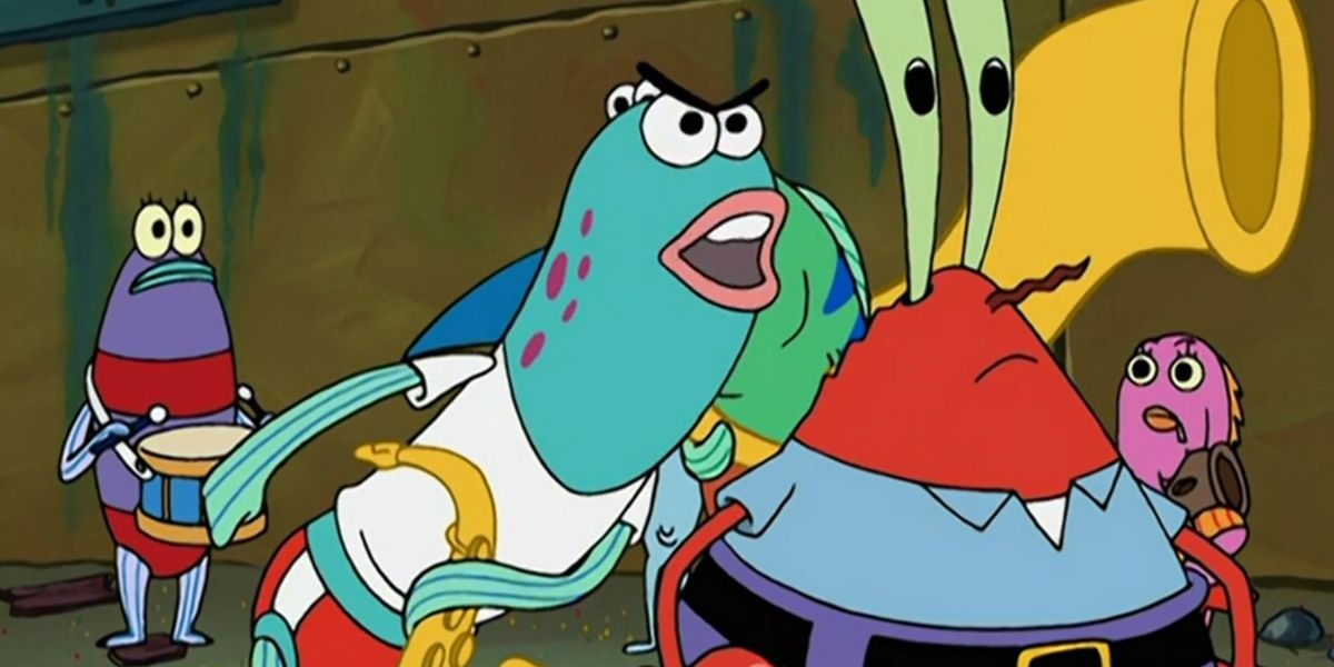 Harold snaps and insults Mr. Krabs in episode Band Geeks