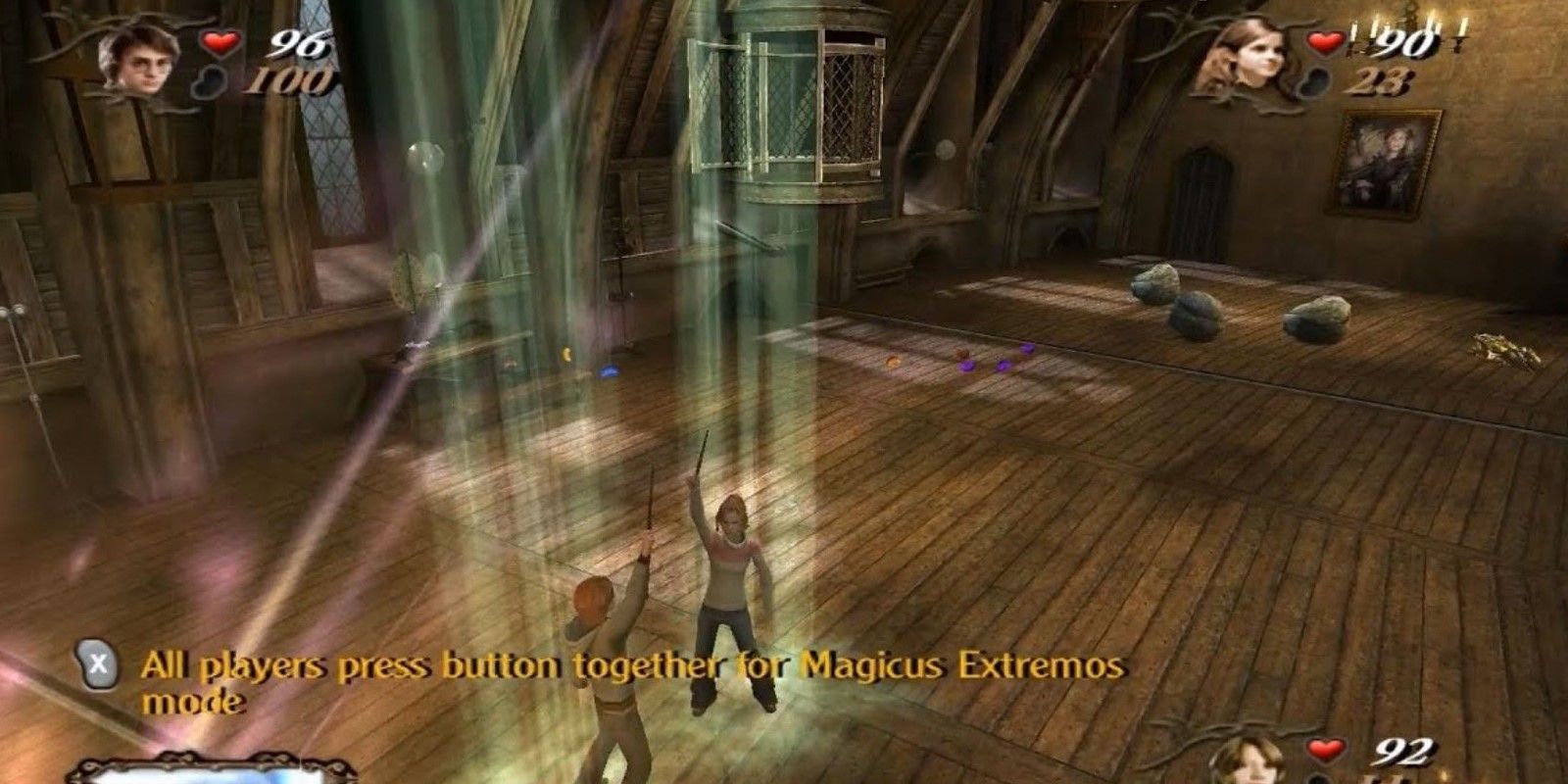 Showing Magicus Extremos mode in Harry Potter and the Goblet of Fire game.