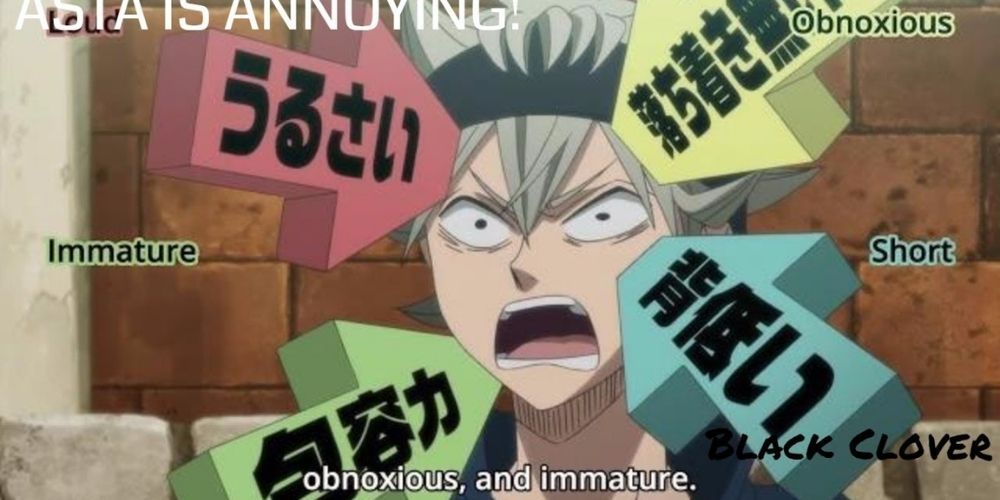 Asta with negative words in front of his face