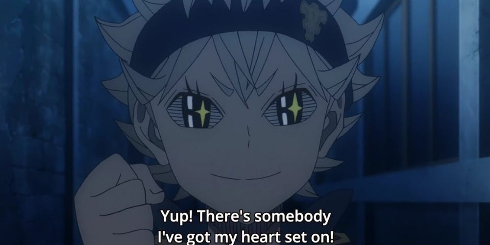 Asta with stars in his eyes in Black Clover
