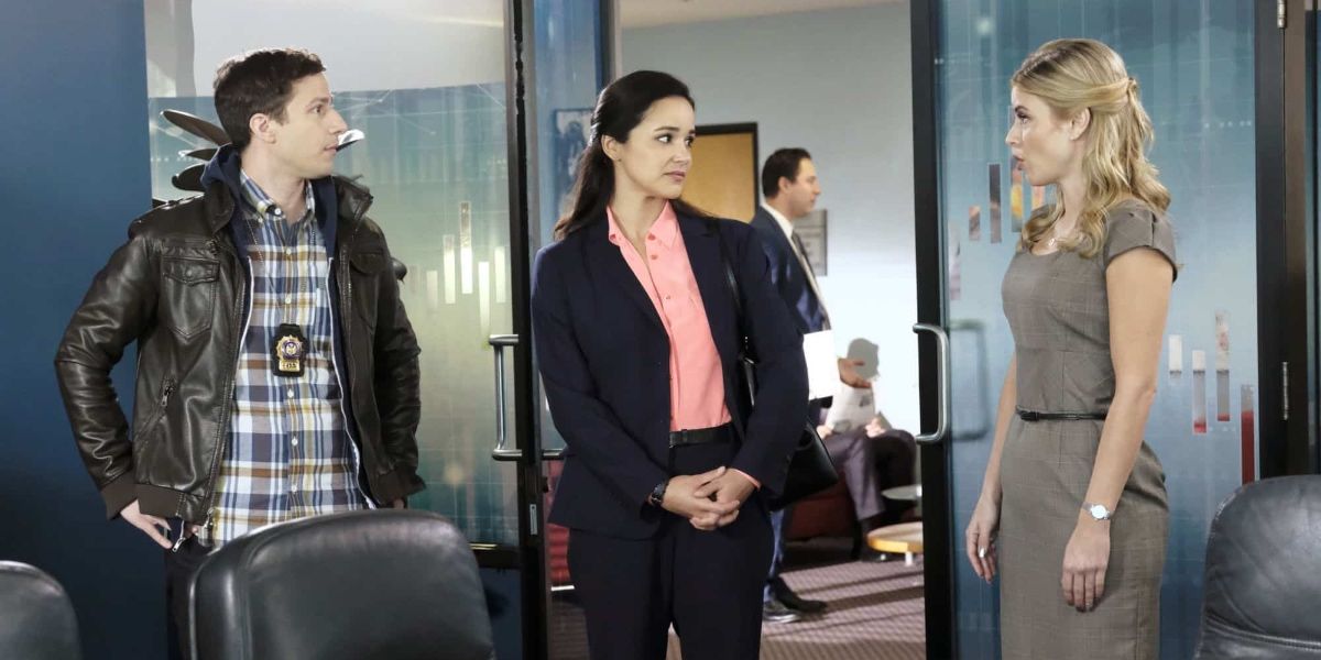 Jake and Amy meet with assault victim in Brooklyn Nine-Nine