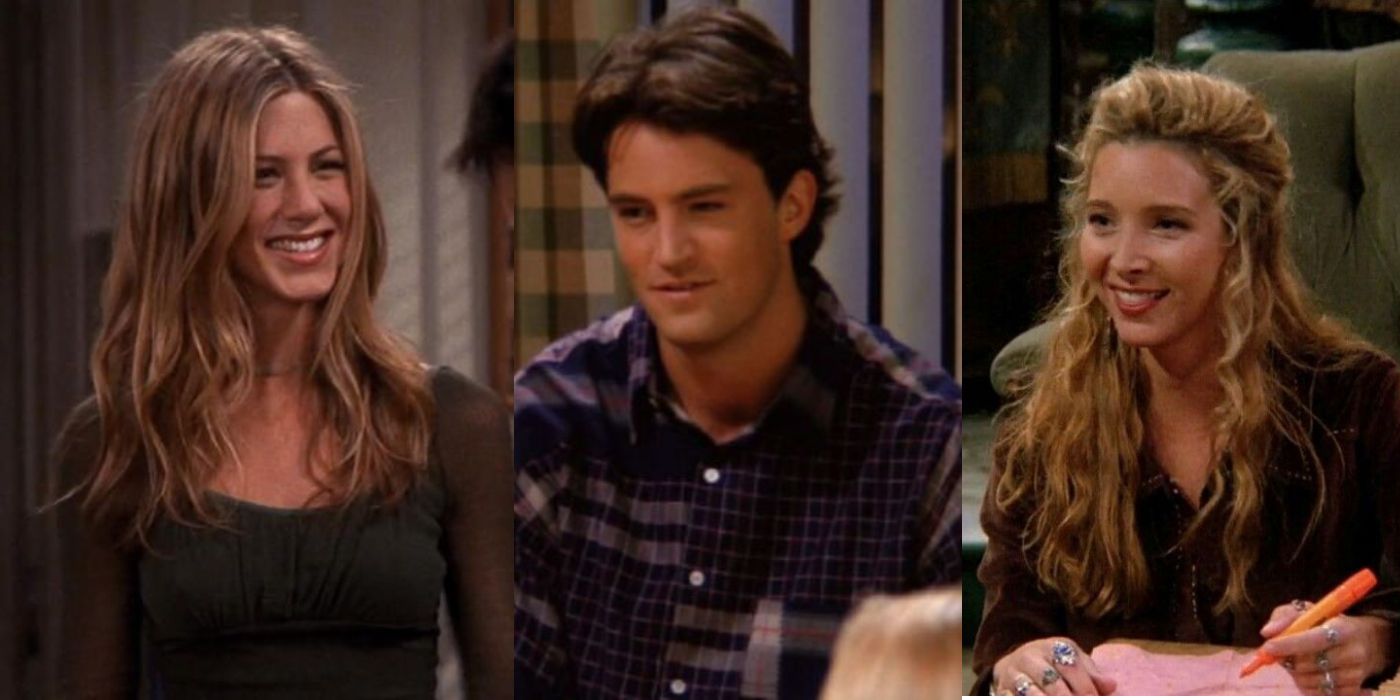 From L to R: Rachel, Chandler and Phoebe from Friends